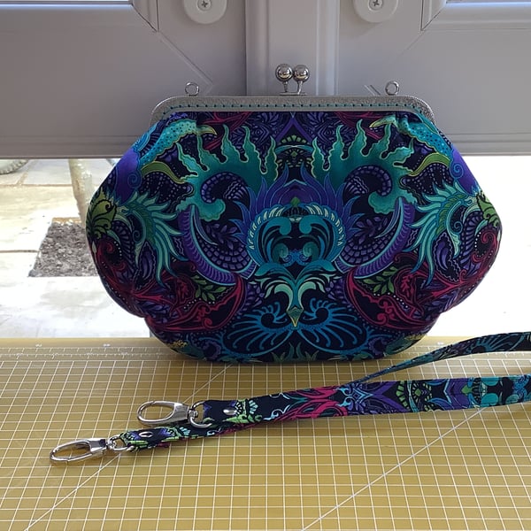 Custom geometric turquoise bag for Caz