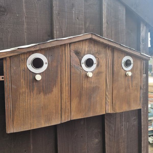 Sparrow Nest Box – Handmade Triple Nest Box With Easy Access Design