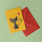 Black Cat Birthday Card