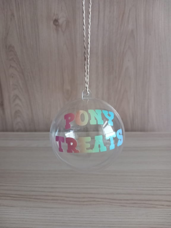 Pony Treats Fillable Bauble Christmas Tree Decoration Horse Treat Storage