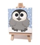 Penguin Chick Mini Painting - original art of cute baby penguin - small gift - Image 1