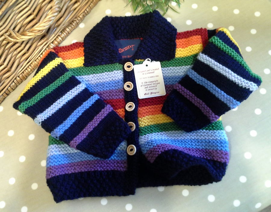 Gender Neutral Rainbow Jacket - Cardigan 1-2 years 