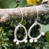  Silver Seed Pod Mismatched Dangle Earrings