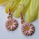 Pink and Gold Flower Ear-rings
