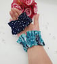 Ruffled scrunchie set,  navy polkadot and turquoise rose.  - Image 7