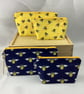 Bees makeup bag, Bumble bee zip bag, 2 pattern and size options, Handmade - Image 1
