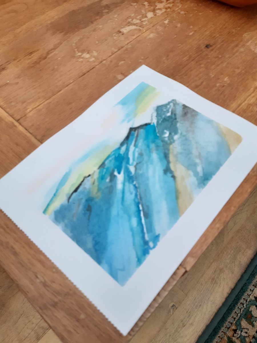  Water colour painting Winter mountains