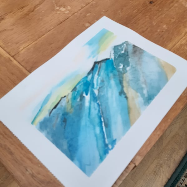  Water colour painting Winter mountains