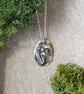 Recycled Silver Mushroom Pendant - Toadstool Cluster Necklace