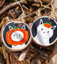Cat pumpkin art, Halloween Decoration, Autumn Decor, Ghost art, White cat art - Image 4
