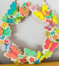 Spring Summer Wooden Butterfly Wreath Hanging