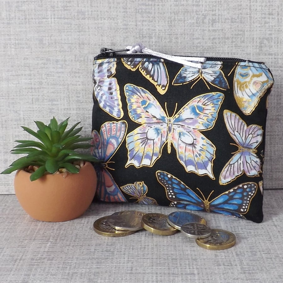 Small purse, coin purse, butterflies
