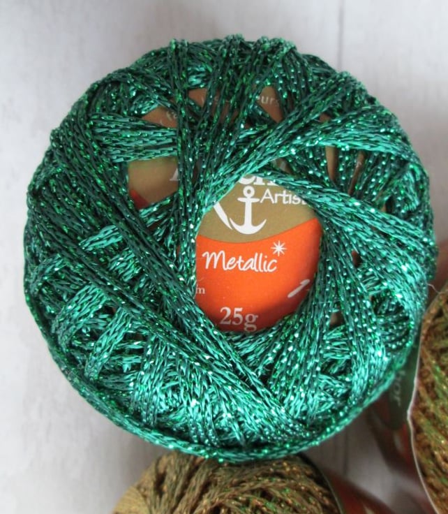 Four Balls of Anchor Artiste Metallic Crochet Y - Folksy
