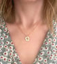 Handmade Gold & Silver Daisy Necklace (gold chain) - Image 3