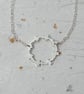 Sterling silver shaped circle necklace - delicate handmade designed pendant - Image 2