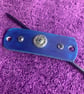 Dyed Blue Leather Hair Stick Barrette - Celtic Knot centre with 3 Grey Gemstones - Image 5