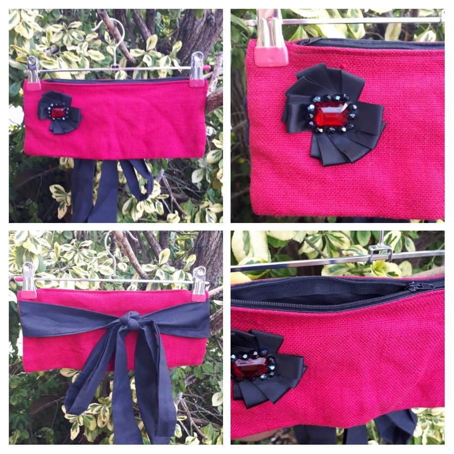 Stall holders, festival money belt, bumbag cherry red. Free uk delivery SALE 