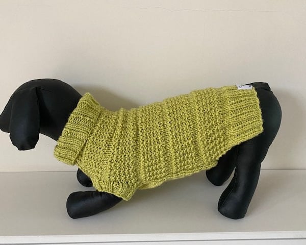 Dog Jumper - Ideal for a Miniature Dachshund or Small Dog, Roll Neck 