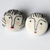 2 Button Brooches