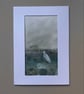 Lone egret hand painted greetings card - Image 2