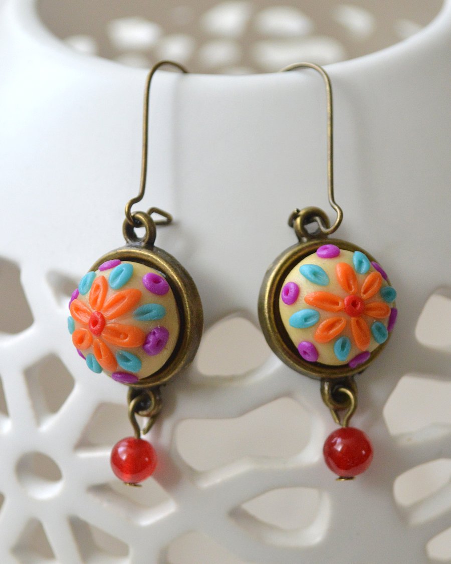 Polymer Clay Applique Earrings