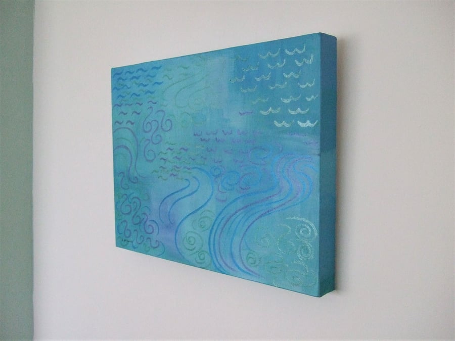 Original Abstract Painting, Water 2