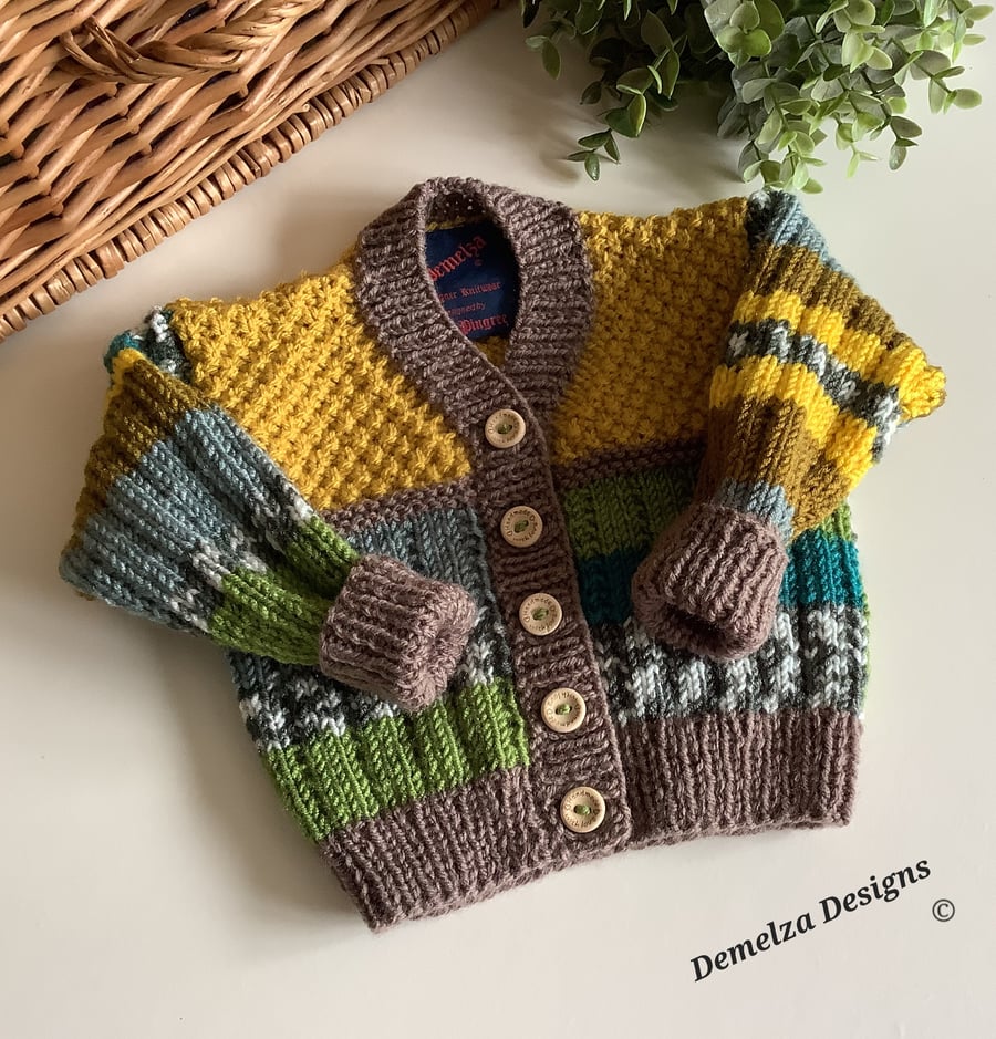 Luxury Baby Hand Knitted Cardigan  3 -9 months size