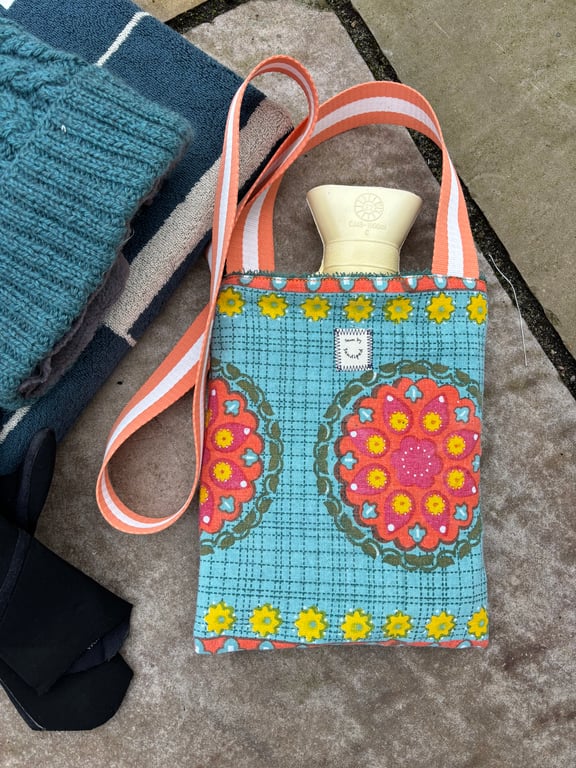 Crossbody ‘hottie bag’ for cold water swimmers .. and regular use too 