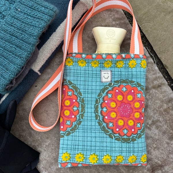 Crossbody ‘hottie bag’ for cold water swimmers .. and regular use too 