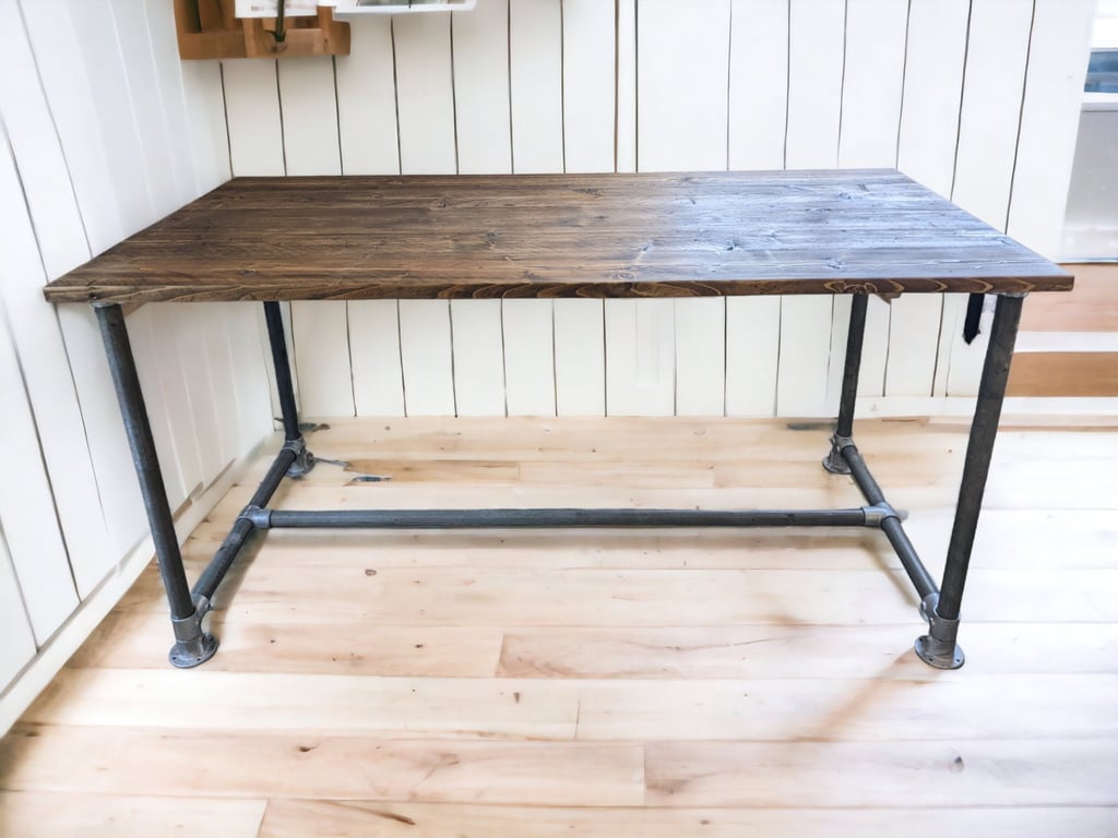 Ashwood Desk - Rustic Desk - Office Desk, Custom Made From Reclaimed Scaffold Bo