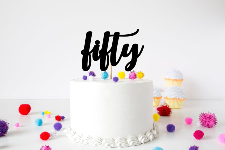 Fifty Age Fiftieth 50th Birthday Cake Topper