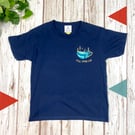Childs 'Fill Your Cup' shirt. Children's navy blue nature lover T-Shirt