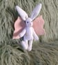 Magical Winter Fairy Hare, hand sewn jointed collectable heirloom for Christmas. - Image 4