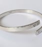 LOVE and Heart Bangle, Recycled Sterling Silver, Secret LOVE Message Inside - Image 2