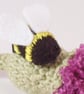 Made to order. Crochet thistle and felt bumblebee brooch - Image 2