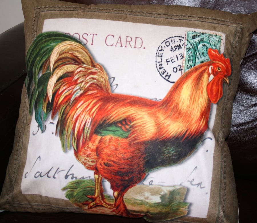  Large Rooster cushion  Cockerel chicken Farm Henley home decor 