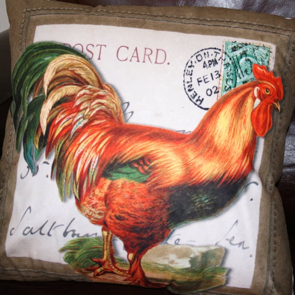  Large Rooster cushion  Cockerel chicken Farm Henley home decor 