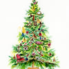 Bookish Christmas Tree Card – Cosy Festive Tree for Book Lovers