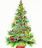 Bookish Christmas Tree Card – Cosy Festive Tree for Book Lovers