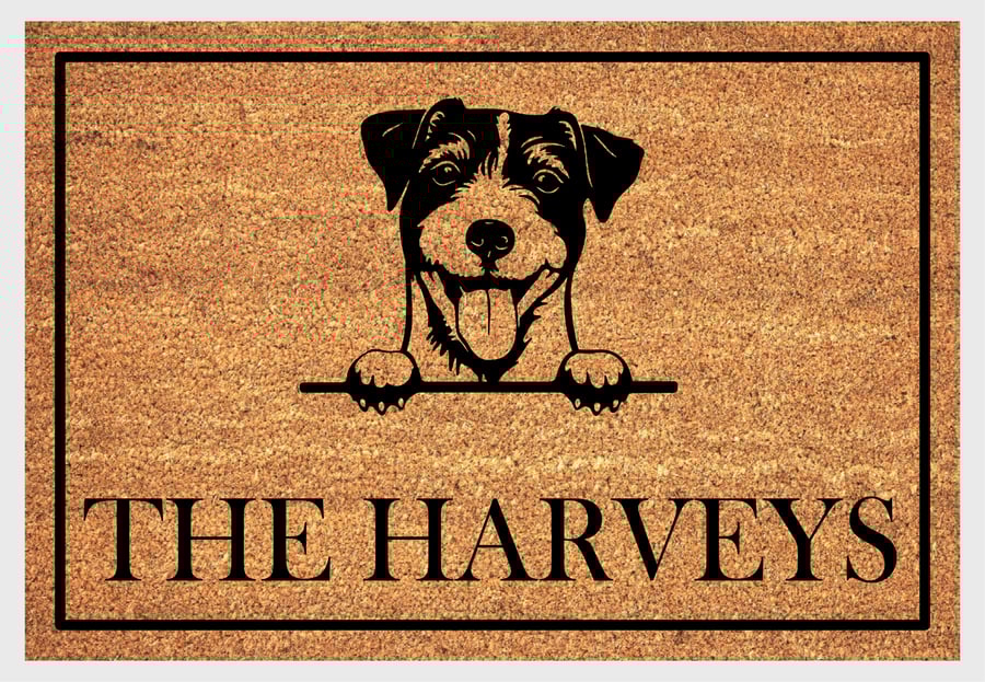 Jack Russell Terrier Door Mat - Personalised Jack Russell Welcome Mat - 3 Sizes