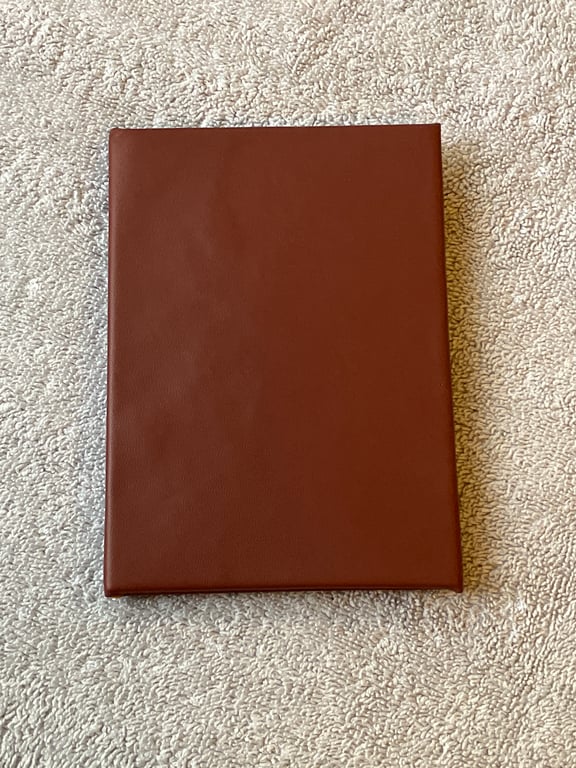 A6:  Reddish Brown Leather hardback Dotted paper Notebook - FREE UK SHIPPING