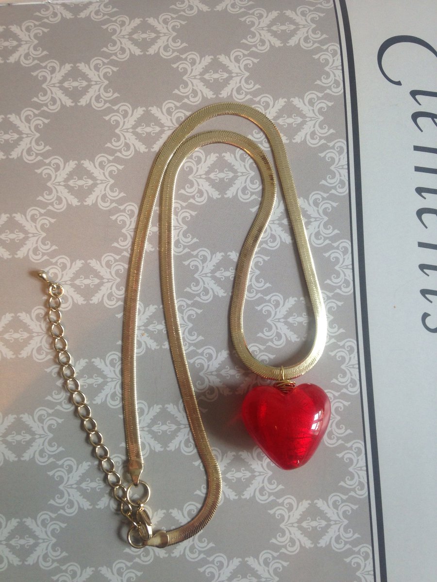 Carrie red heart necklace