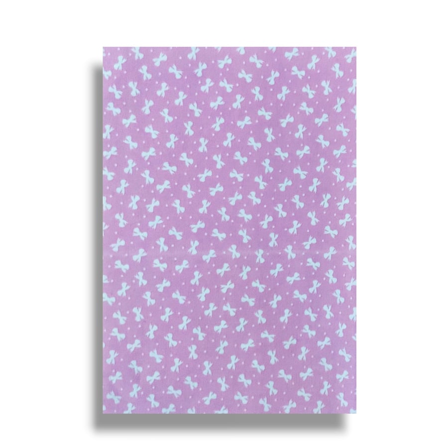A4 Sheet of Fabric Backed Felt - Pink Bows