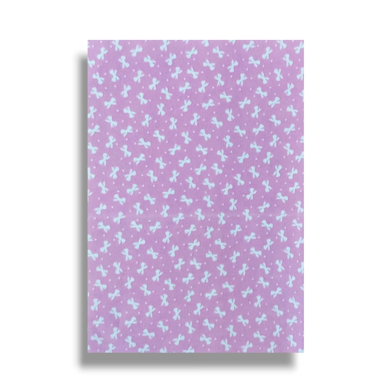 A4 Sheet of Fabric Backed Felt - Pink Bows