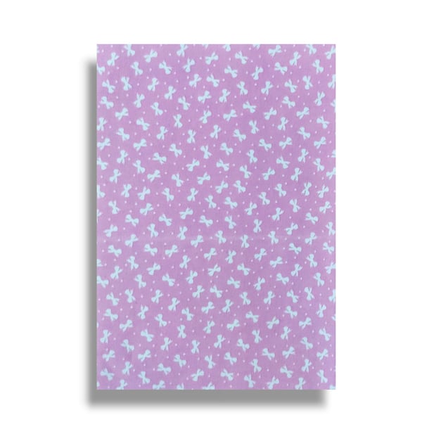 A4 Sheet of Fabric Backed Felt - Pink Bows