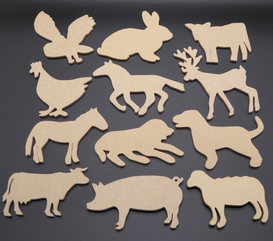 Templates - Collection of 12 Assorted Animals (Set1)
