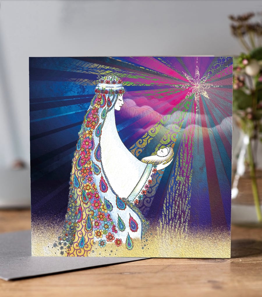 Mary and Baby Nativity scene greeting card