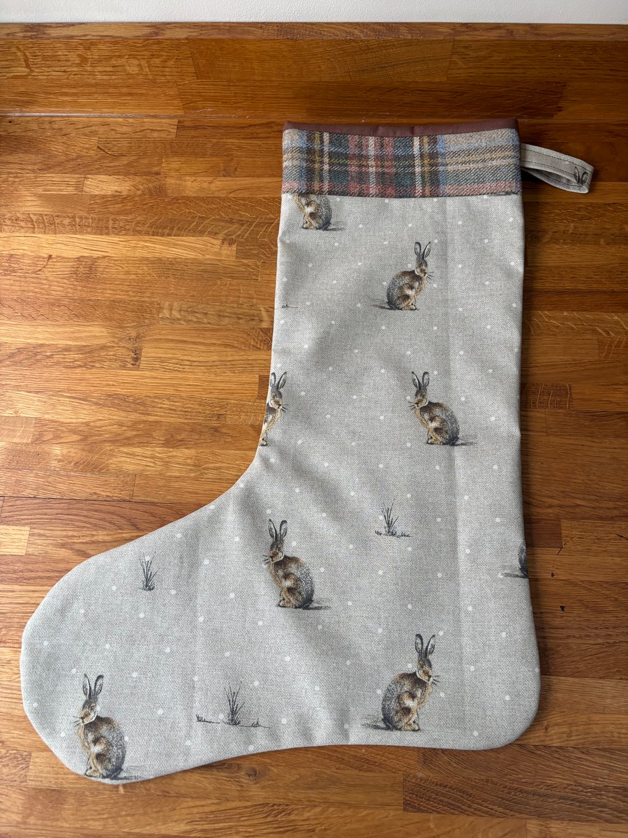 The Hare in the snow Christmas Stocking.