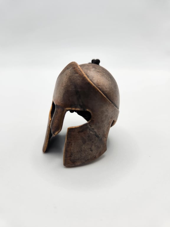 3D Printed Hand-Painted Grecian Hoplite Helmet Rear View Mirror Charm