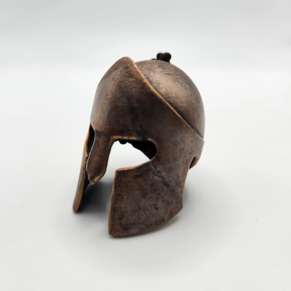 3D Printed Hand-Painted Grecian Hoplite Helmet Rear View Mirror Charm